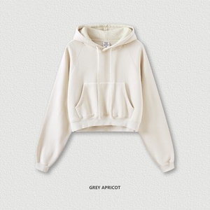 Sudadera con Capucha Corta de Forro Polar con Efecto Desgastado Estilo Vintage para Otoño/Invierno, Inspirada en la Moda Urbana de Instagram y el Estilo Spice Girl - Product Image 3