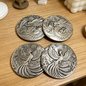 Artesanía Tallada en Obsidiana Plateada y Dorada de Alta Calidad con Diseño de Dragón y Fénix para Decoración del Hogar y Regalo - Product Image 5