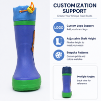 Bottes de pluie pour enfants en caoutchouc naturel, personnalisées avec motif renard, pour le jardin et les activités de saison pluvieuse – Vente en gros usine OEM ODM