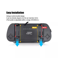 Moniteur de rétroviseur TFT universel de 7 pouces, système de stationnement intelligent avec vidéo en streaming, écran LCD de recul pour voiture avec lumière bleue