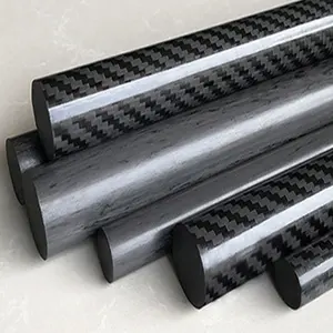 3K dệt pultruded sợi carbon rắn thanh sợi Carbon thanh sợi carbon vuông thanh cho Diều torys
