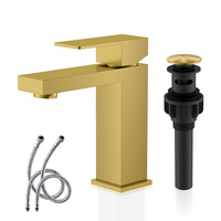 Robinet de lavabo thermostatique moderne à poignée unique en acier inoxydable 304 brossé, à montage sur plan, pour salle de bain et lavabo.