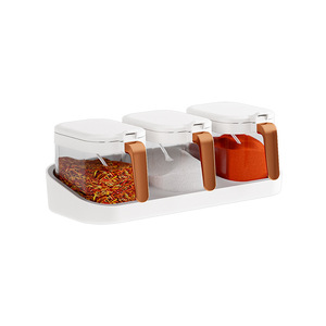 Spice Jar Set Wall Mounted 4 Pack With Spoon For Kitchen Storage Solid Seasonings Flip Top Lid L Size - Product Image 3