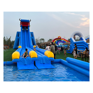 Grande telone in PVC gonfiabile percorso ad ostacoli con scivolo d'acqua gonfiabile scivolo d'acqua - Product Image 2