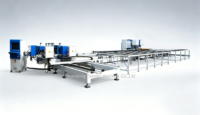 Machine de soudage et de sertissage d'angle verticale à quatre têtes pour la fabrication de cadres de fenêtres et de portes en profilés PVC/UPVC, commande CNC automatique, moteur 10 kW, roulement