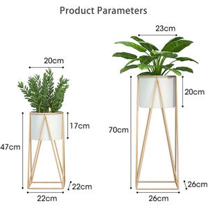 Support à fleurs géométrique en fer forgé doré, haut, pour plantes d'intérieur et d'extérieur, décoration et présentation, idéal pour mariage - Product Image 3