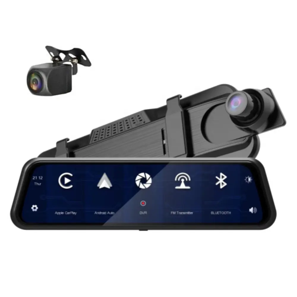 Relee Premium Draadloze Carplay Spiegel Dash Camera Met 4K Resolutie En Android Automatische Integratie