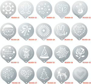 Stencil <span class=keywords><strong>per</strong></span> Caffè in Acciaio Inox, Modello Decorativo <span class=keywords><strong>per</strong></span> Schiuma e Spray, Stampo <span class=keywords><strong>per</strong></span> Disegni su <span class=keywords><strong>Cappuccino</strong></span>, Setaccio <span class=keywords><strong>per</strong></span> Zucchero a Velo - Product Image 5