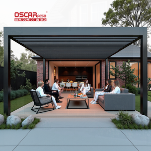 Sistema de Techo Retráctil de Aluminio con <span class=keywords><strong>Lona</strong></span> y Cortina, Pérgola Estructural <span class=keywords><strong>para</strong></span> Patio, Jardín, Terraza y Exteriores - Product Image 1