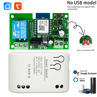 Module de commutation Wi-Fi TUYA Smart Home 2,4 GHz B/g/n 7-32V AC85V-250V avec télécommande radio RF433, relais à impulsions et auto-bloquant