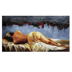 Barato Fabricante Fornecedor Pinturas a Óleo Arte Mulheres Hot Sex Image Oil Painting Wall Art Picture Abstract Canvas Oil Painting