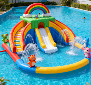 מתנפחים מגלשות טירה גדולות פארקים מים ניידים פארקים מים בחוץ אתגרים נוף אזורים נוף אזורים נופיים ציוד שעשועים pvc - Product Image 5