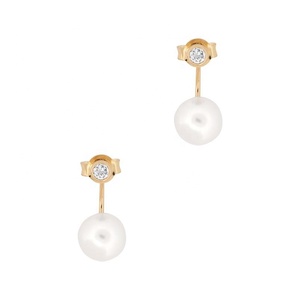 ジェムネルエレガントな女性のジュエリーイヤリングホワイトシェルパールとダイヤモンドダーリン925シルバースタッドイヤリング - Product Image 3