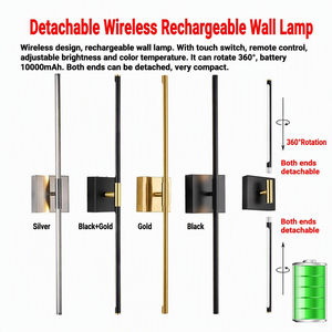 <span class=keywords><strong>Applique</strong></span> murale <span class=keywords><strong>LED</strong></span> minimaliste à ligne fine, bande longue, rechargeable <span class=keywords><strong>sans</strong></span> <span class=keywords><strong>fil</strong></span>, détachable, pour couloir, fond TV, chevet, OEM, inspectée QC - Product Image 3