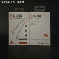 Grabado láser Clientes personalizados Logo TPE Materiales Lámina blindada Tipo C a C Cables de carga