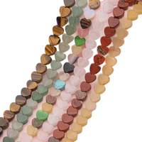 Perles plates en forme de cœur en pierre naturelle de 10 mm, œil de tigre, agate, en vrac, pour la fabrication de bijoux, bracelets et colliers