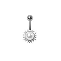 Centre de perles en acier inoxydable avec anneaux de nombril pavés de pierres précieuses multiples Bijoux de corps