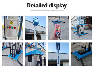 Настраиваемая мобильная подъемная платформа из алюминиевого сплава с одинарной/двойной колонной, высотой подъема 10м/14м, гидравлическая, малая грузоподъемность - Product Image 3