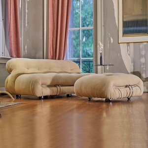 ソファ、ミッドセンチュリー デザイナー クリエイティブ カバ 大型スチール歯ソファ、イタリアン 軽量ラグジュアリー ファブリック 小規模アパートメント用ソファ - Product Image 4