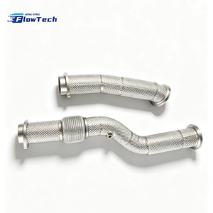 Downpipe de course à haut débit pour BMW G80 G82 G87 M3 M4 M2 S58 3.0L Twin Turbo en acier inoxydable 304 avec bouclier thermique, montage direct - Product Image 5