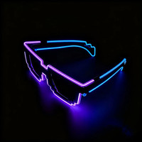 Offre Spéciale lueur dans le noir EL fil lunettes LED obturateur lunettes pour Halloween noël nouvel an événement fête fournitures