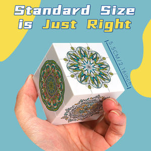 Cube en plastique de 5,6 cm, <span class=keywords><strong>jeu</strong></span> personnalisé, créez votre propre marque, cubes fabriqués directement en usine, peinture UV, angle droit, peinture mandala - Product Image 4
