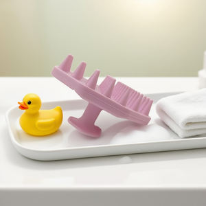 Brosse à <span class=keywords><strong>shampoing</strong></span> douce en silicone pour bébé-Épurateur doux pour le <span class=keywords><strong>cuir</strong></span> <span class=keywords><strong>chevelu</strong></span> pour un nettoyage indolore et un traitement du capuchon du berceau - Product Image 6