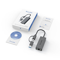 Wavlink WL-NWU331GCA 2.5G Adaptor Port Jaringan Eksternal USB/Tipe-C Kartu Jaringan Kabel Gigabit ke Konverter Antarmuka RJ45