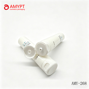 Tubo de Plástico PE Blanco Brillante de 35 mm con Tapa Abatible en Forma de Arco para Envases de Limpiador Facial - Product Image 1