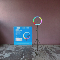 10 pouces 26cm LED cercle anneau lumineux Kit changement de couleur 3 Modes Studio Live Streaming éclairage photographique avec support de trépied de 1.6m