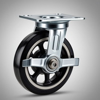 Roues à roulettes de 5 et 6 pouces avec roulement à billes, roues rigides en polyuréthane de 50 mm, roues en fer TPR PP polyoléfine, roulettes OEM personnalisables