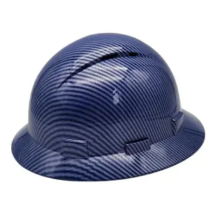 Full Brim Vented Construction Hard Hat Safety Helmet Carbon Fiber Option Work Approved Custom Design Hard Hats