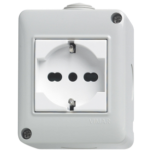 Vimar Universal <b>Socket</b> IP40 2M Outdoor <b>Plug</b> <b>Socket</b> - Product Image 1