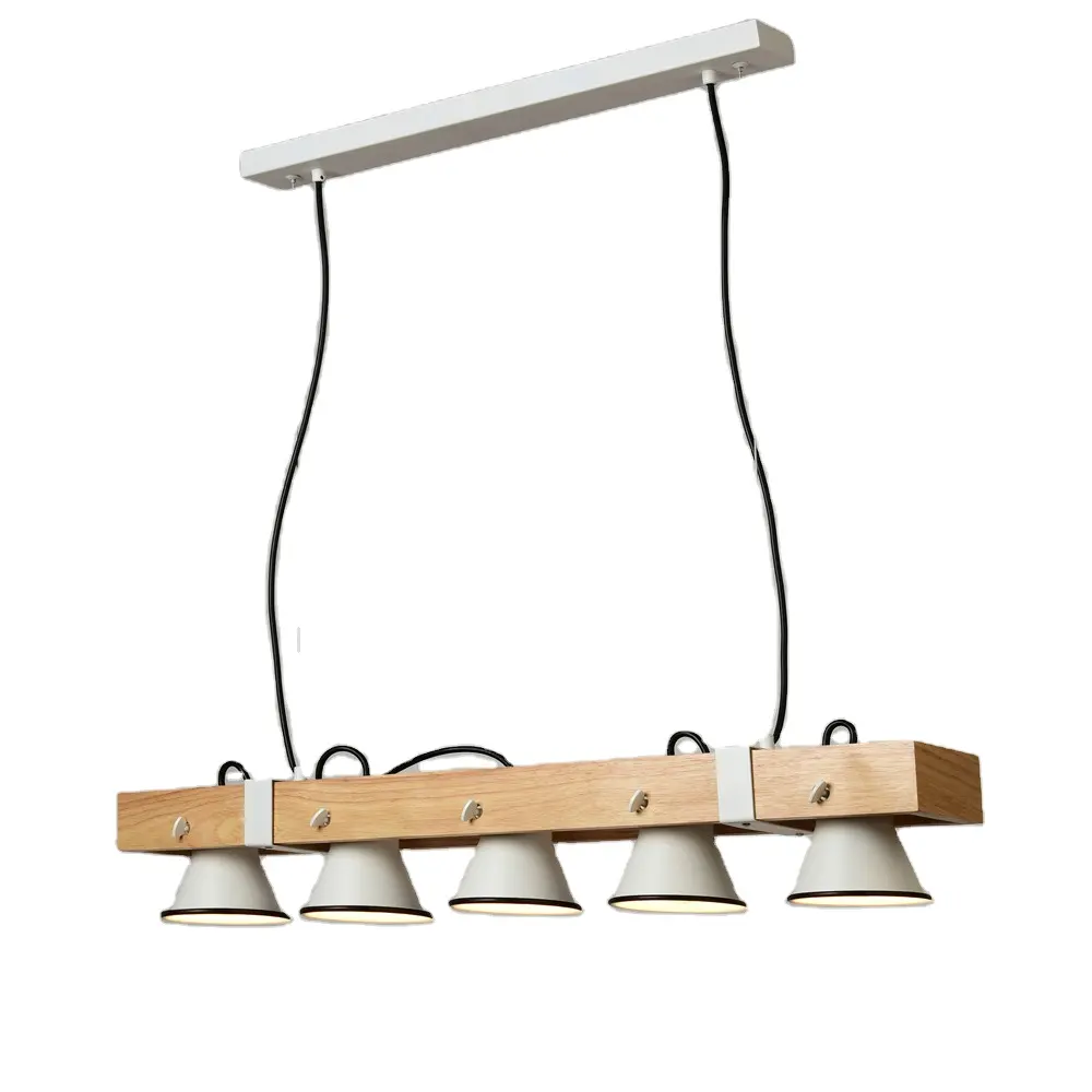 Realizzato in legno lineare stile semplice lampade rustiche in vimini sollevare lampadario appeso personalizzazione decorazione lunga striscia lampada da parete luce