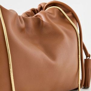 Sac à bandoulière en cuir personnalisé pour femme, avec pompon et bouton, imperméable, petit sac à main portable, idéal printemps, été, hiver - Product Image 2