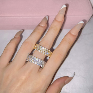 Hot Sale Hip Hop Iced Out <b>Wedding</b> <b>Rings</b> Silver 18K Gold Plated <b>Cubic</b> <b>Zirconia</b> <b>Rings</b> Women - Product Image 6