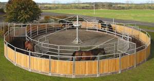 Marcheur de chevaux professionnel abordable <span class=keywords><strong>à</strong></span> vitesse variable Machine <span class=keywords><strong>d</strong></span>'entraînement équine <span class=keywords><strong>à</strong></span> vitesse réglable avec ou sans toit - Product Image 4