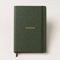 Carnet de luxe personnalisé en cuir PU noir grainé A5, reliure cousue, inserts rechargeables, couverture souple, journal premium, cadeau avec logo, export en gros