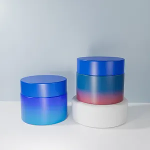 Customized color round eye cream 5ml 10ml 30ml 50ml 100ml 4oz face cream pink blue brown black glass jars with screw lid