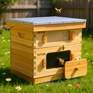 Kit de démarrage pour ruche Vevor, 20 cadres, 1 ruche profonde, 1 ruche moyenne, en bois de cèdre, type Langstroth, avec fenêtres en acrylique, pour l'apiculture - Product Image 2