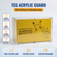 Boîte de présentation en acrylique pour 25e anniversaire, dorée, avec couvercle magnétique, protection UV, rangement pour cartes d'anniversaire, logo personnalisé