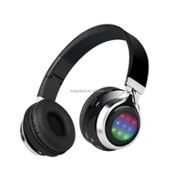 Casque sans fil pliable avec écran LED, éclairage RGB, son stéréo, écouteurs supra-auriculaires portables pour jeux, musique et voyages