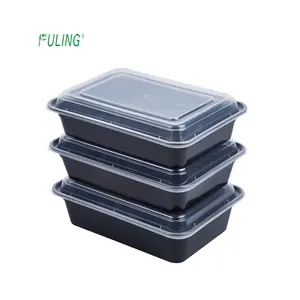 Zwart Microwavable 1 Compartiment Bpa Gratis Maaltijd Prep Containers Lunch Bento 38 Oz Pp Dozen Voedsel