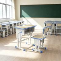 Ensemble de chaise et de bureau d'école en métal personnalisé, design durable pour l'étude des enfants à la maison et en classe