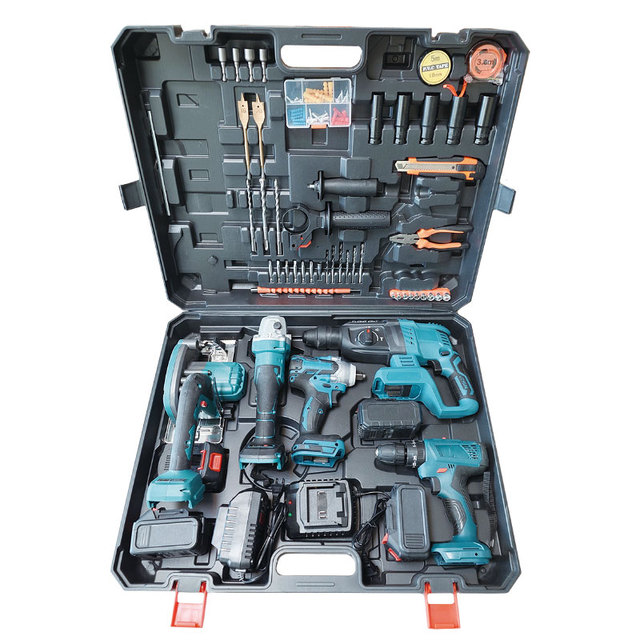Design of 5pcs Cordless Drill Power Tool Set Combination, Professional Multi-purpose Including All Necessary Maintenance Tools