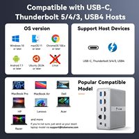 Station d'accueil DisplayLink Type C pour 4 moniteurs Quad/Triple 4K 60Hz pour USB-C 2.0 120W en alliage d'aluminium