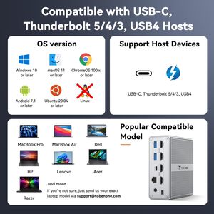 Base de Conexión <span class=keywords><strong>DisplayLink</strong></span> Tipo C para 4 Monitores, Cuádruple/Triple 4K 60Hz para USB-C 2.0, 120W, Aleación de Aluminio - Product Image 6