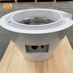 White Corten Steel Outdoor Firepit Heater with Waterfall & <b>Poker</b>-Eco-Friendly Round Pool Decor & Patio Fountain for Luxury Pools - Product Image 4