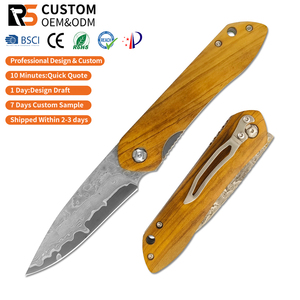 Cuchillo de Bolsillo Plegable de Acero de Damasco, con Logotipo Personalizado, para Campismo, Táctico, Uso Diario, Venta al Por Mayor - Product Image 1