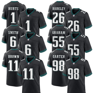 Maillot de football américain noir Philadelphia 2026 personnalisé, chemises brodées, uniformes de jeunesse, vêtements de sport avec logos - Product Image 1